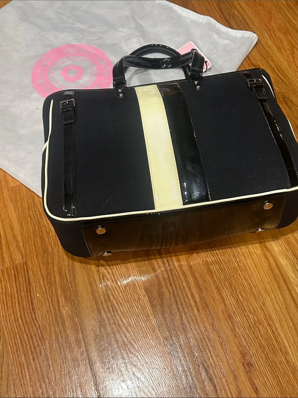 Jackie Smith Black and Cream Paneled Tote with Star Charm new with tags bag